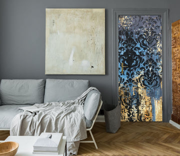 3D Blue Pattern Paint 849 Skromova Marina Door Mural