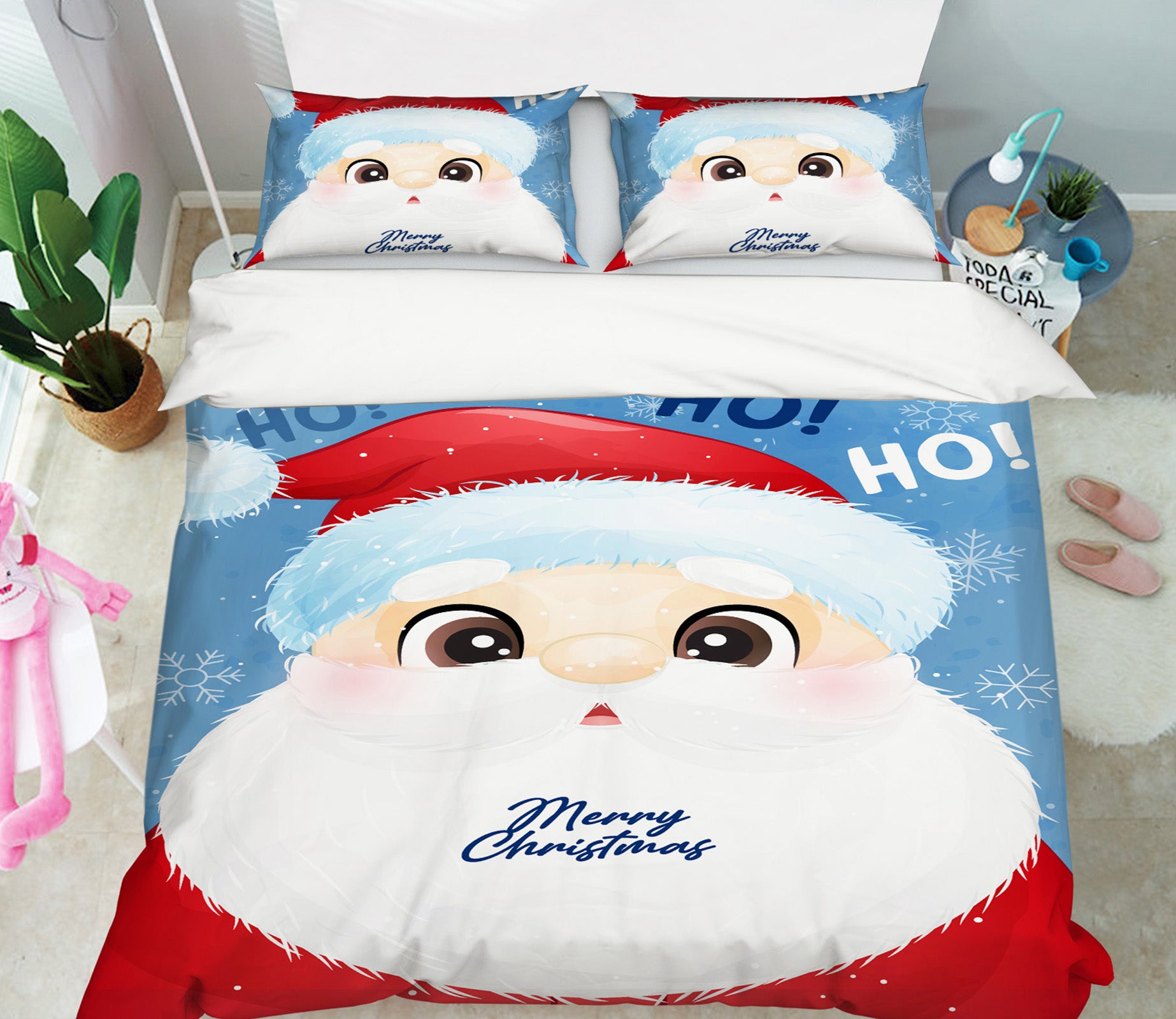 3D Santa Claus 52206 Christmas Quilt Duvet Cover Xmas Bed Pillowcases