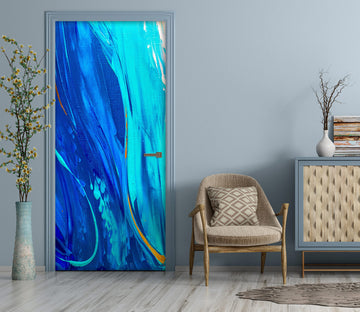 3D Blue Pattern 3093 Skromova Marina Door Mural