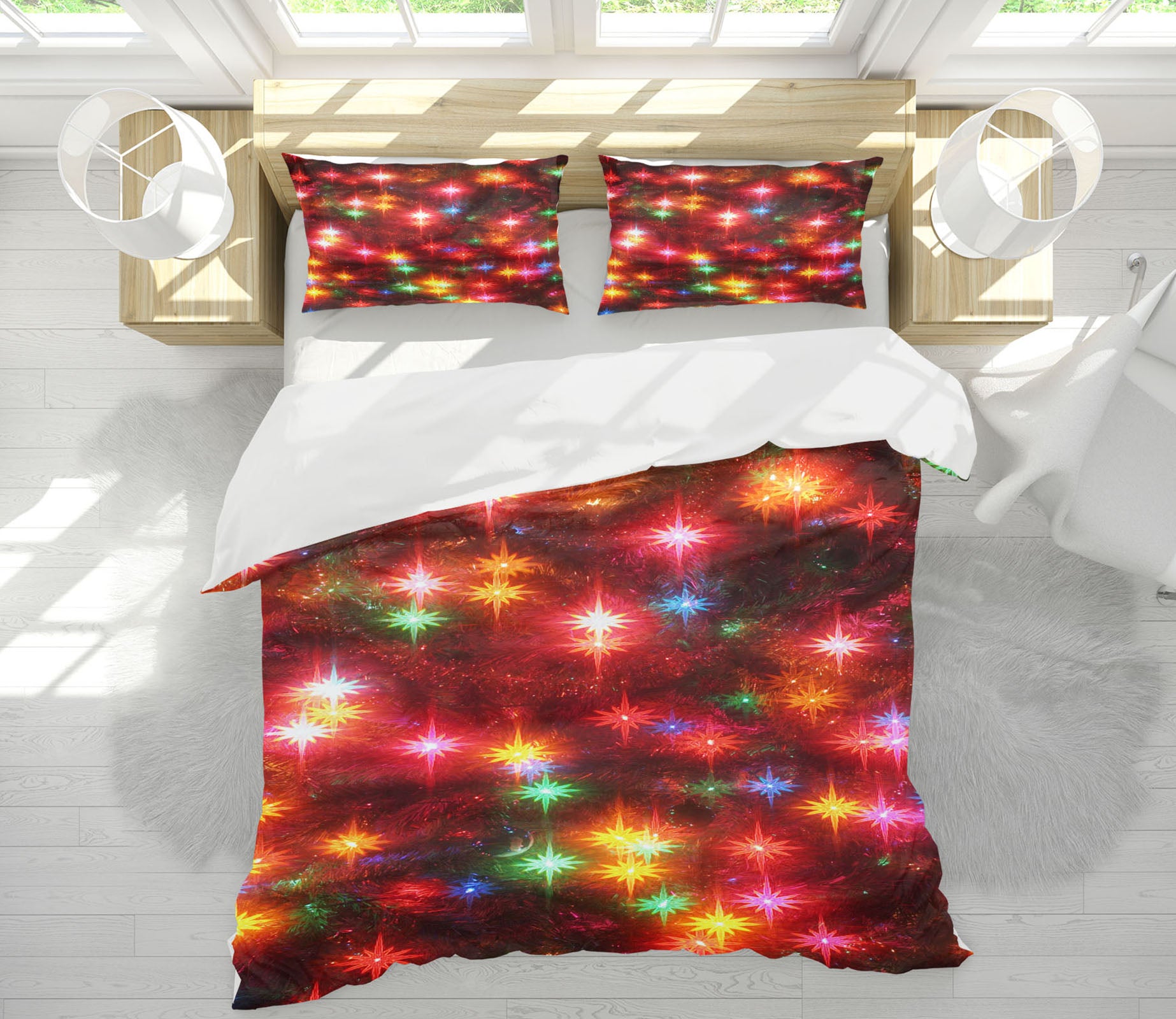 3D Color Starlight 52217 Christmas Quilt Duvet Cover Xmas Bed Pillowcases