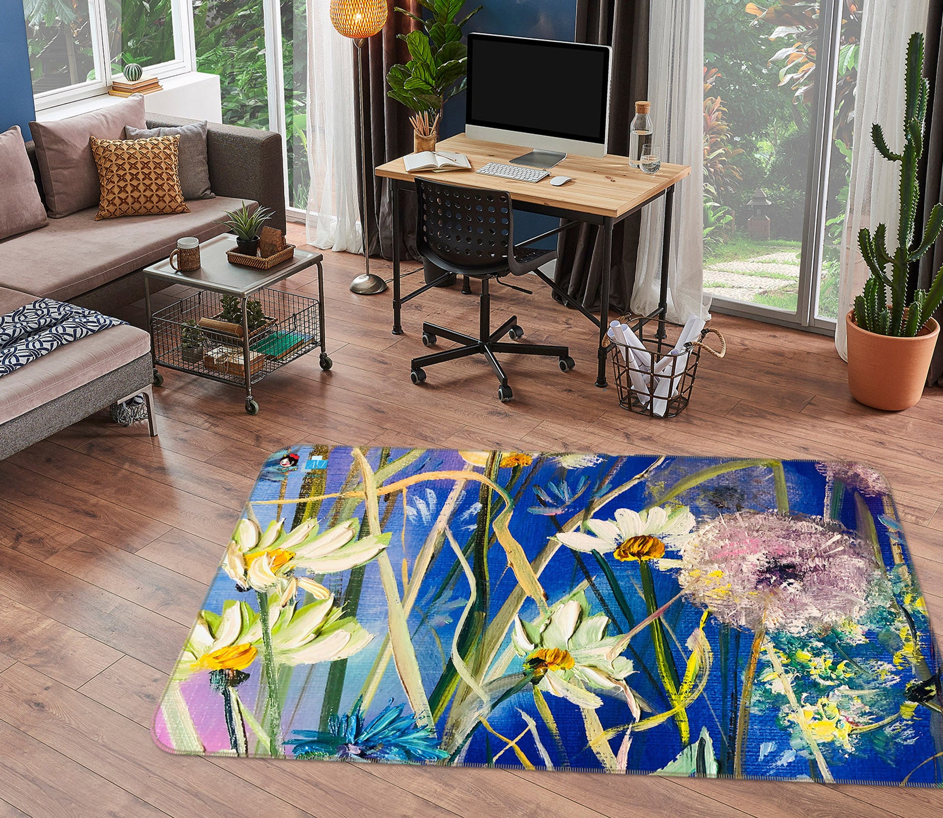 3D Painted Dandelion 1200 Skromova Marina Rug Non Slip Rug Mat