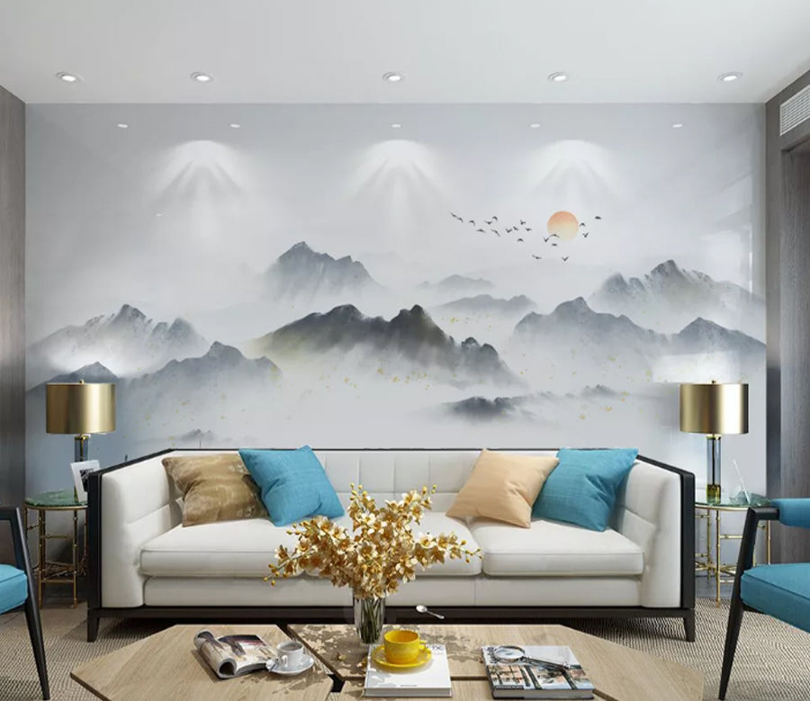 3D Sun Mountain WC2330 Wall Murals