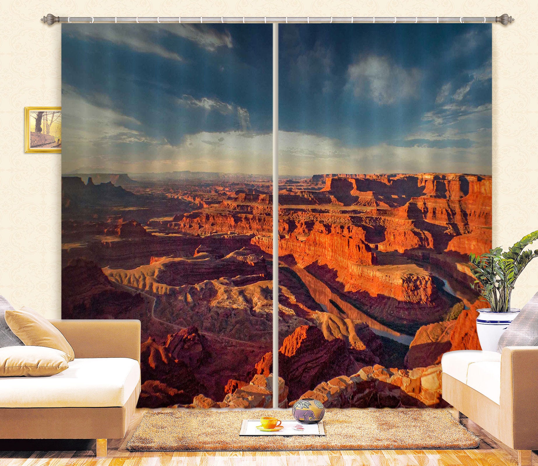 3D Mountain Ravine 5314 Beth Sheridan Curtain Curtains Drapes