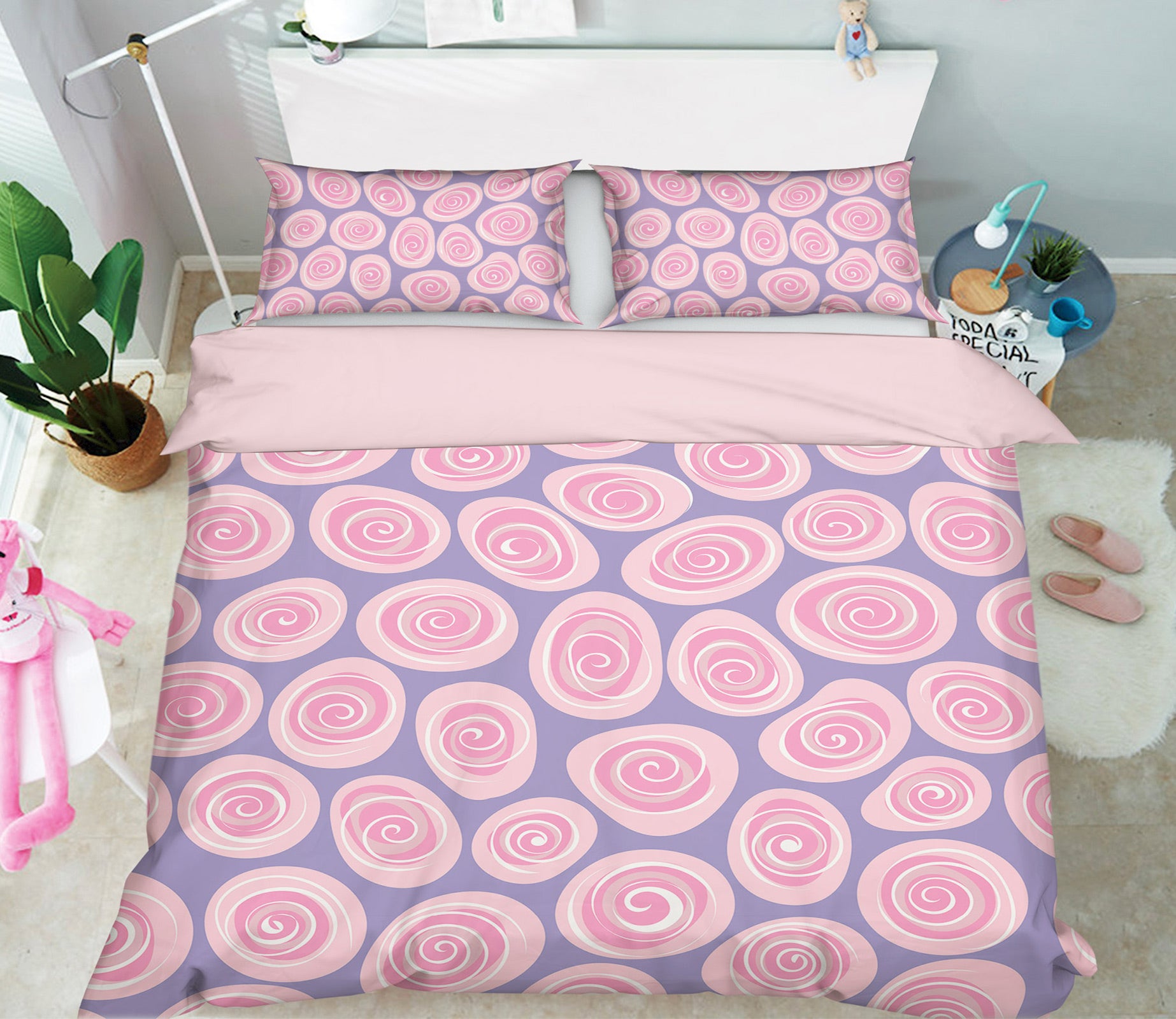 3D Pink Circle Flowers 109133 Kashmira Jayaprakash Bedding Bed Pillowcases Quilt