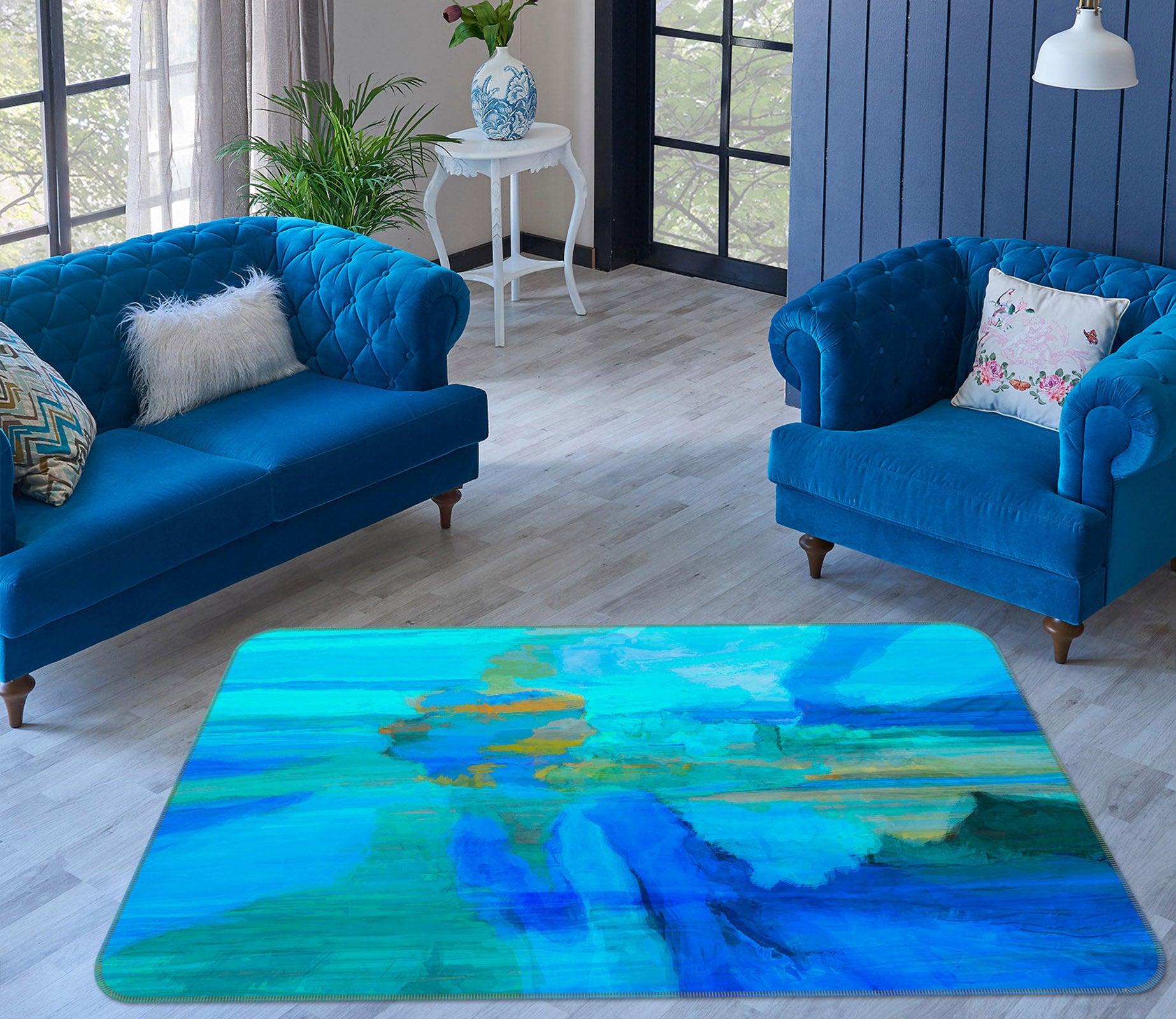 3D Blue Sea 1012 Michael Tienhaara Rug Non Slip Rug Mat