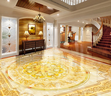 3D Golden Pattern WG294 Floor Mural Wallpaper AJ Wallpaper 2 