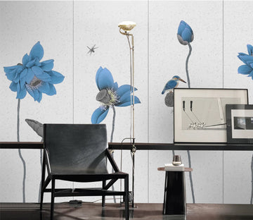 3D Blue Lotus WC783 Wall Murals