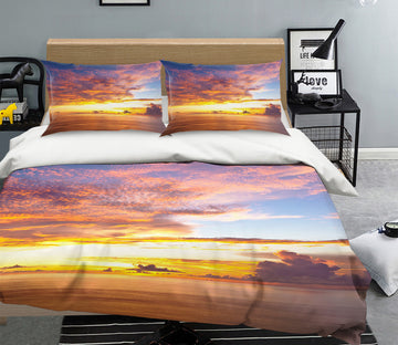 3D Sunset Clouds 072 Bed Pillowcases Quilt