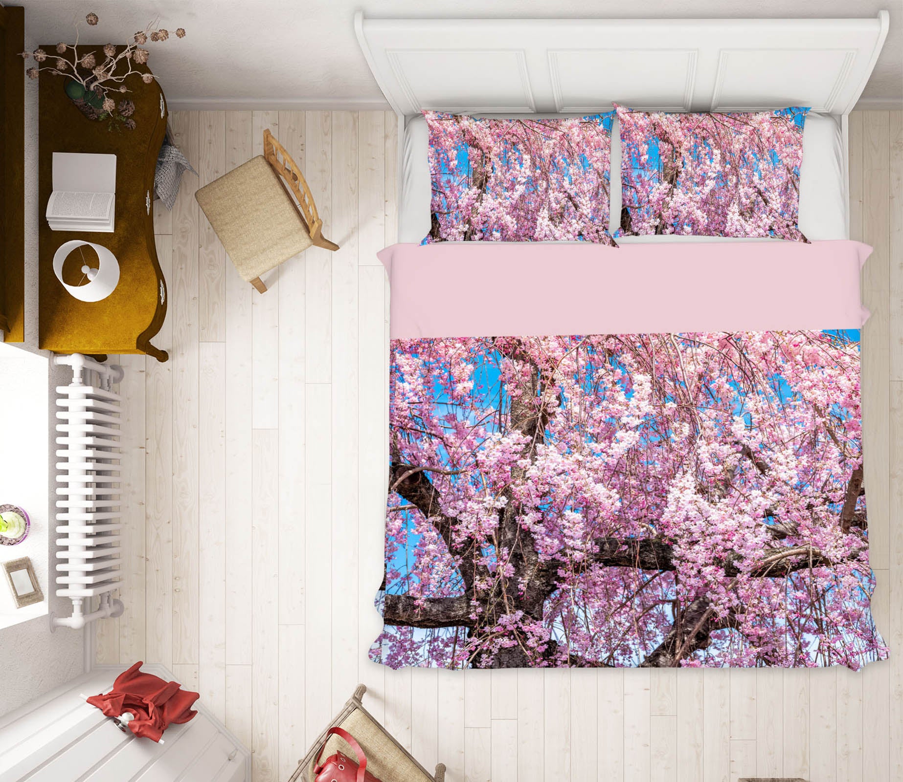 3D Cherry Blossom Tree 019 Marco Carmassi Bedding Bed Pillowcases Quilt