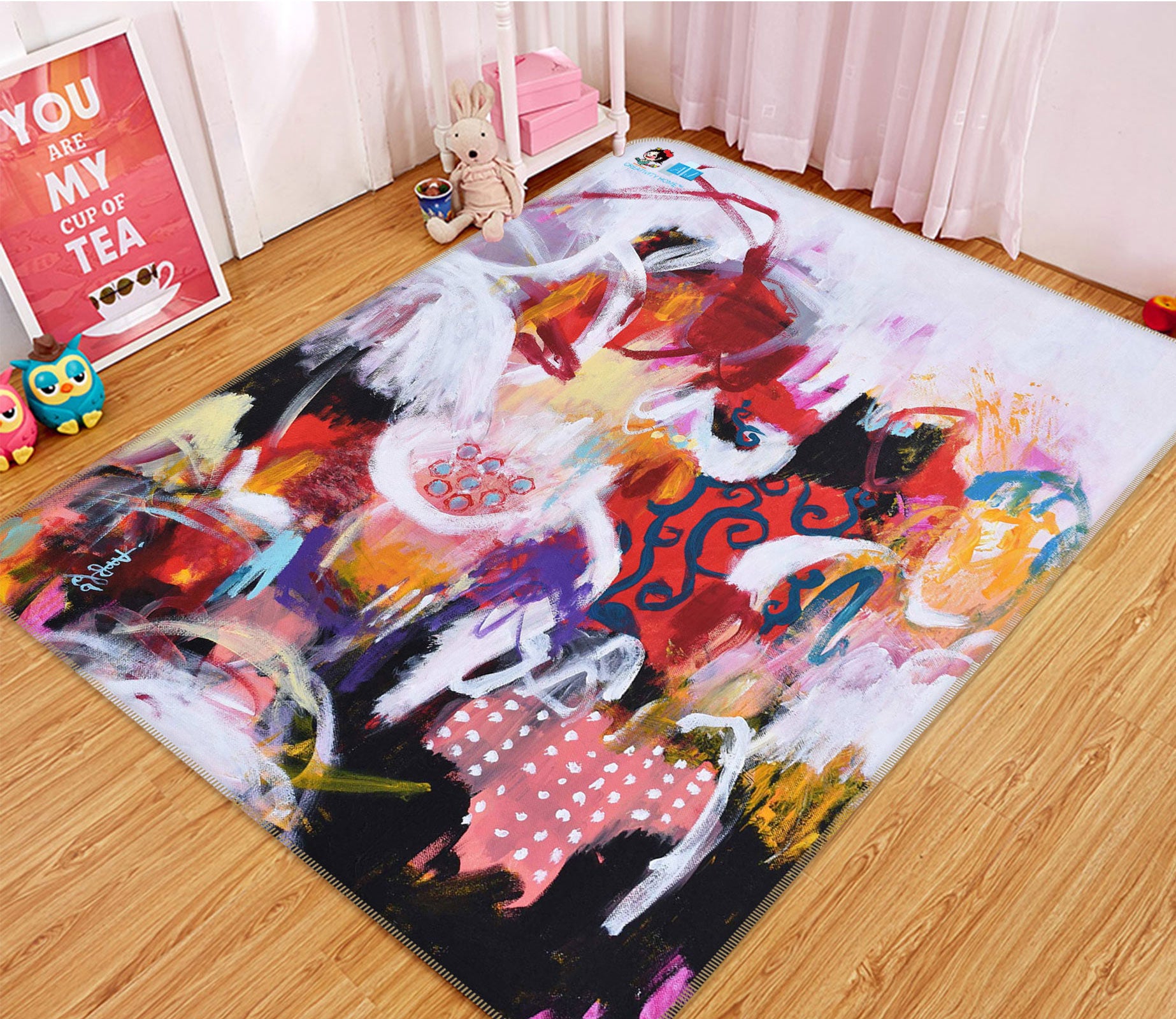 3D Colored Pigment Texture 123141 Misako Chida Rug Non Slip Rug Mat