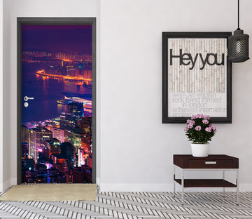 3D Colored Lights Building 119114 Marco Carmassi Door Mural