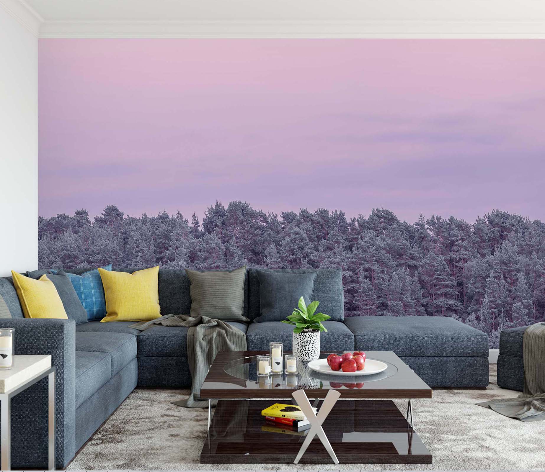 3D Sunset Forest 6184 Assaf Frank Wall Mural Wall Murals