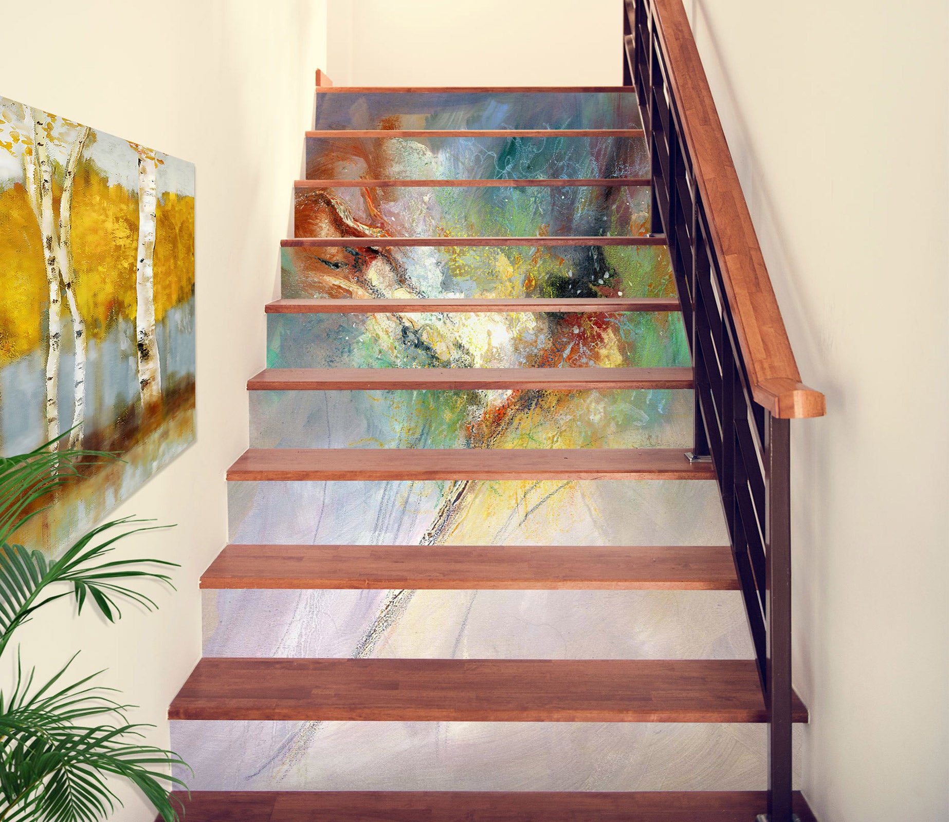 3D Colorful Texture 9807 Anne Farrall Doyle Stair Risers