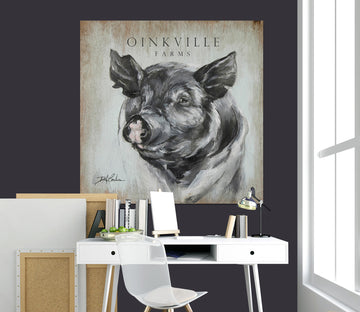 3D Pig 009 Debi Coules Wall Sticker