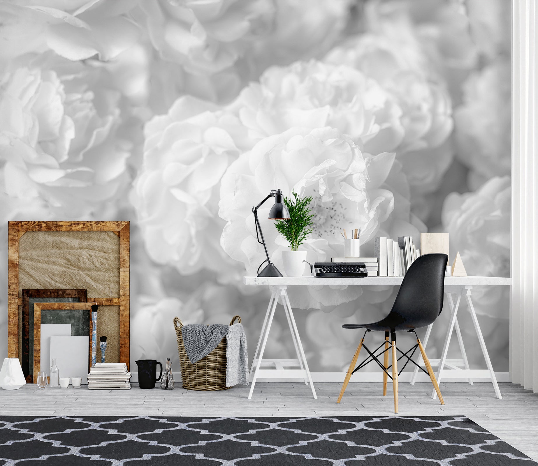 3D Gray Flower 6142 Assaf Frank Wall Mural Wall Murals