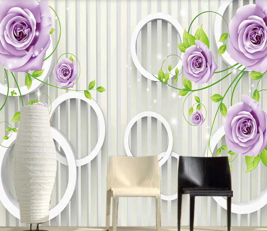 3D Purple Rose WC147 Wall Murals