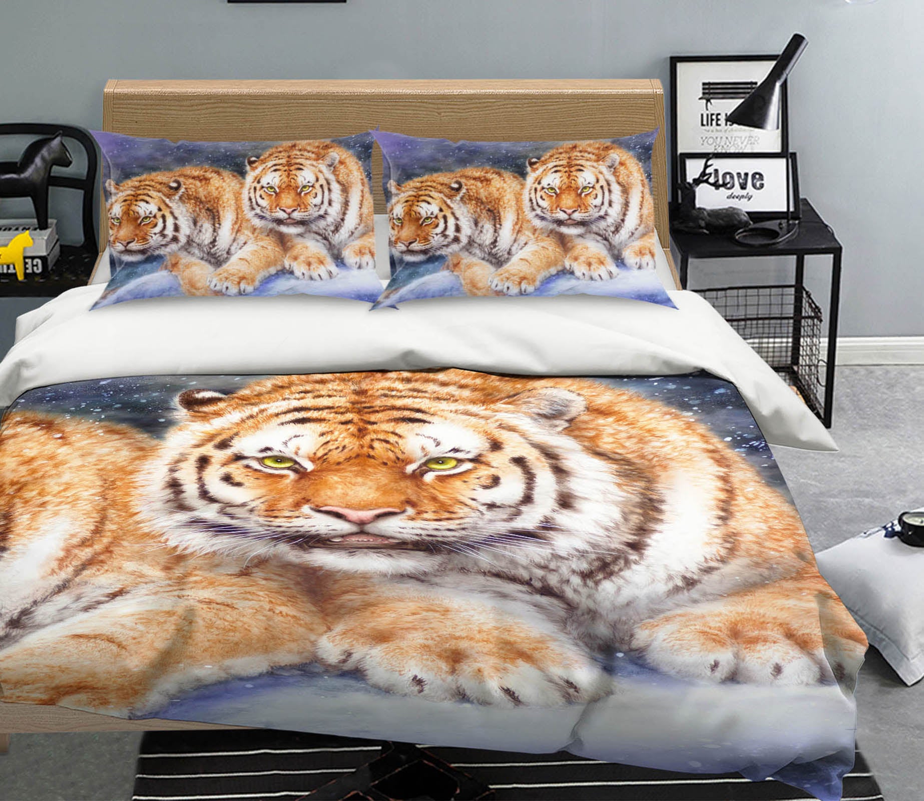 3D Snow Tiger 5869 Kayomi Harai Bedding Bed Pillowcases Quilt Cover Duvet Cover