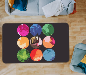 3D Color Circle 71019 Shandra Smith Rug Non Slip Rug Mat