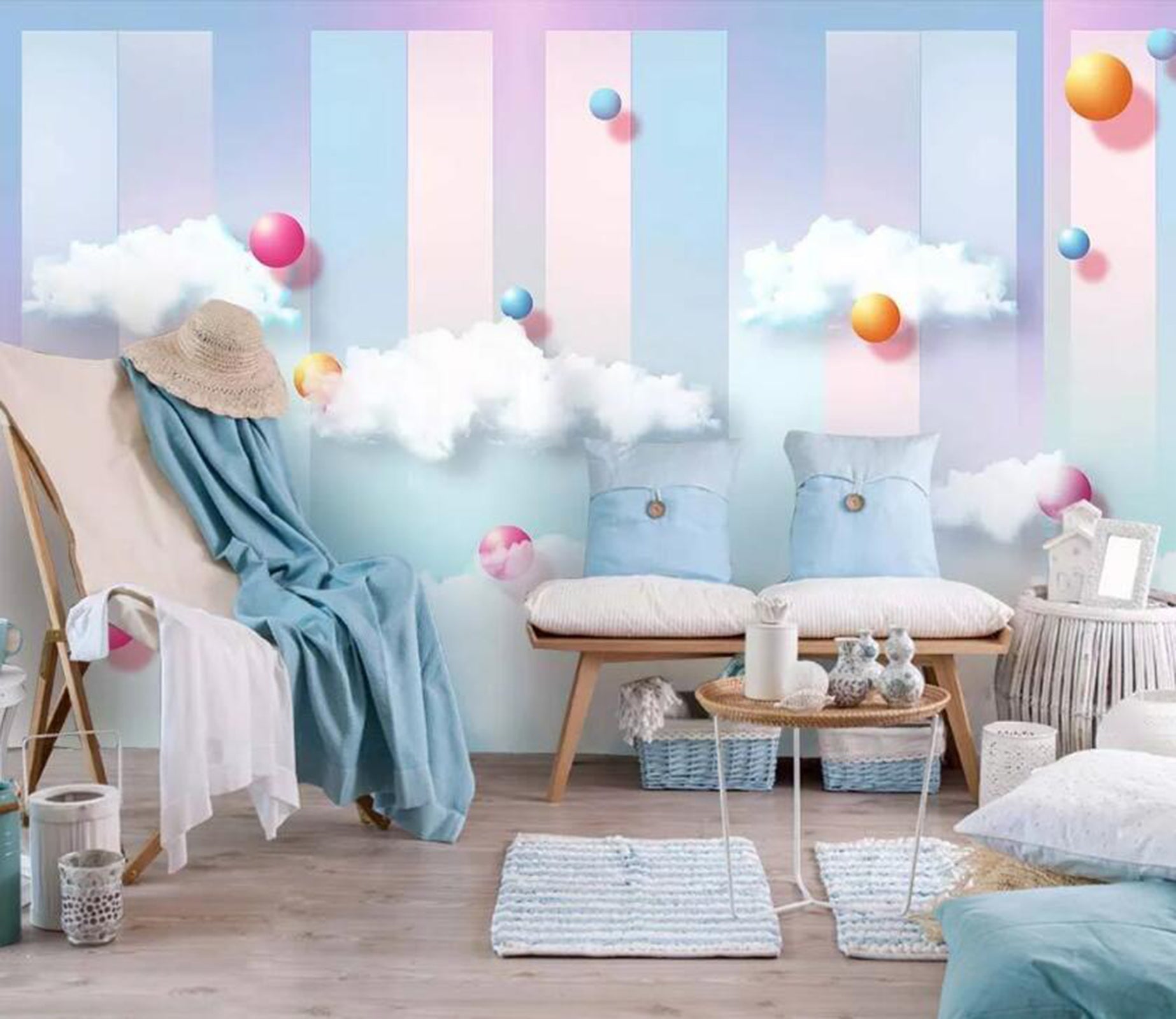 3D Cloud Ball WC50 Wall Murals Wallpaper AJ Wallpaper 2 