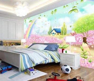 3D Pink Town 056 Wall Murals Wallpaper AJ Wallpaper 2 