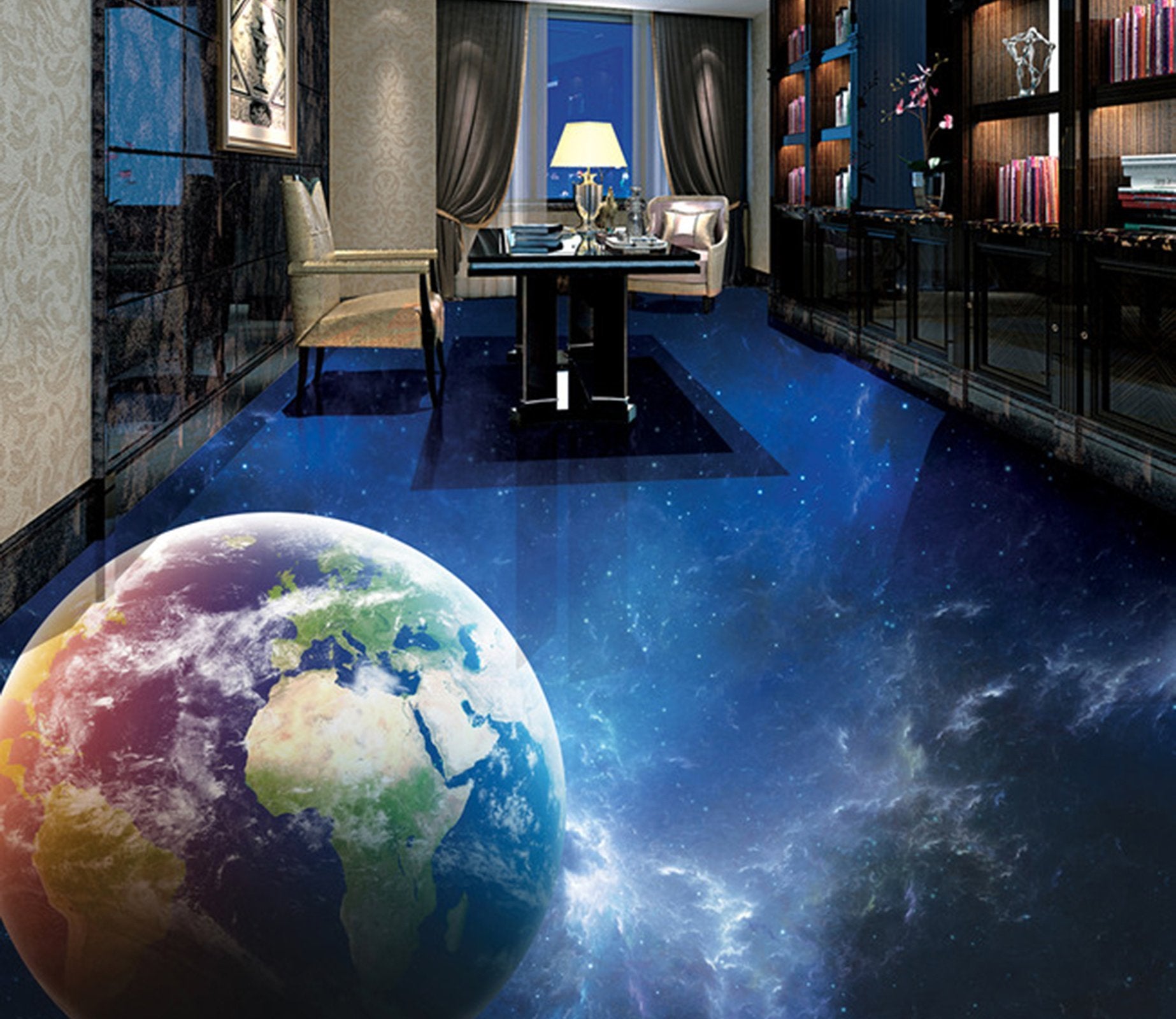 3D Blue Planet WG296 Floor Mural Wallpaper AJ Wallpaper 2 