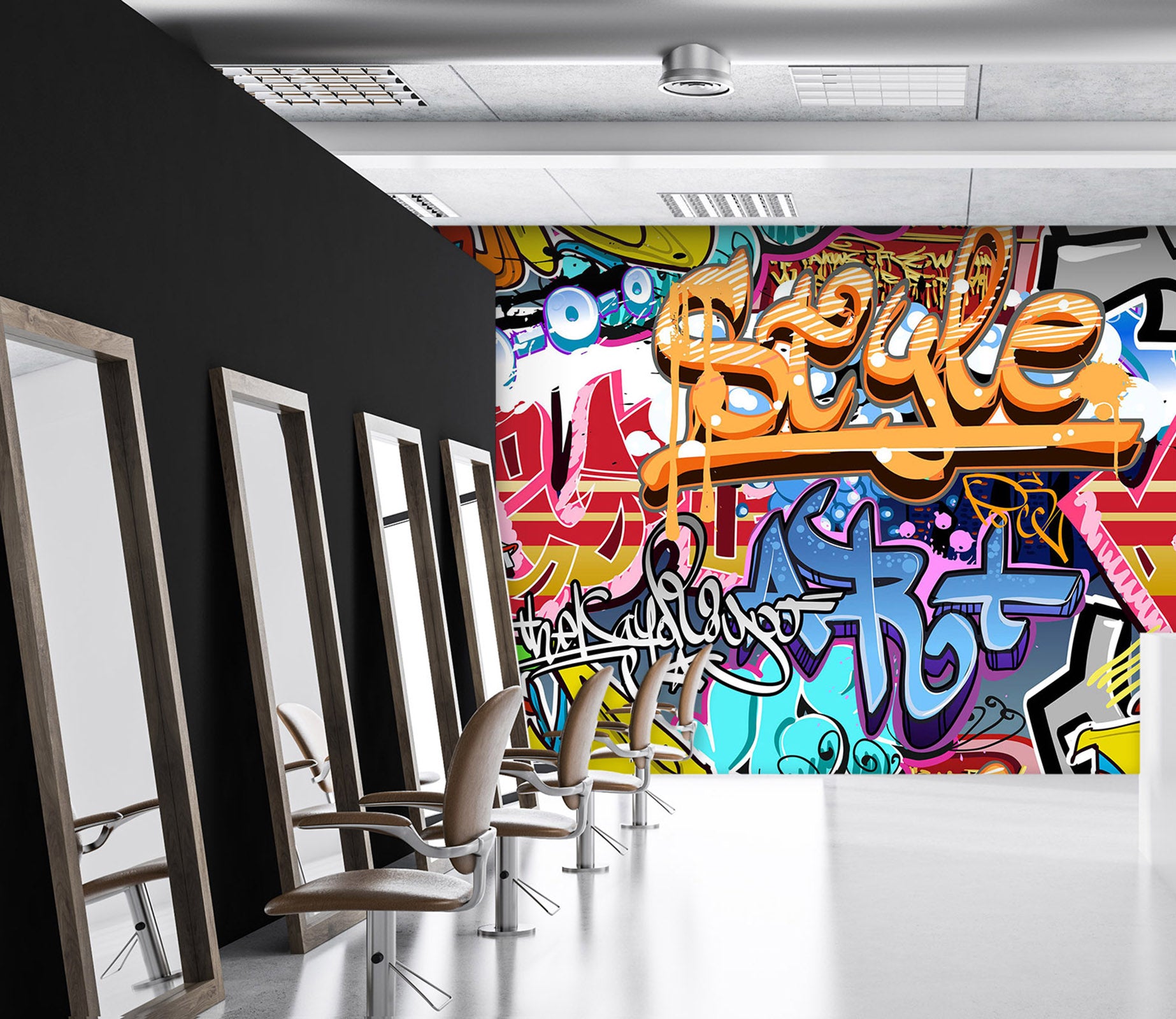 3D Color Graffiti 400 Wall Murals