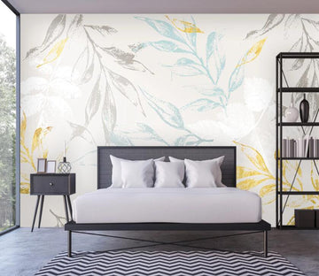 3D Elegant And Quiet Long Leaves 2234 Wall Murals