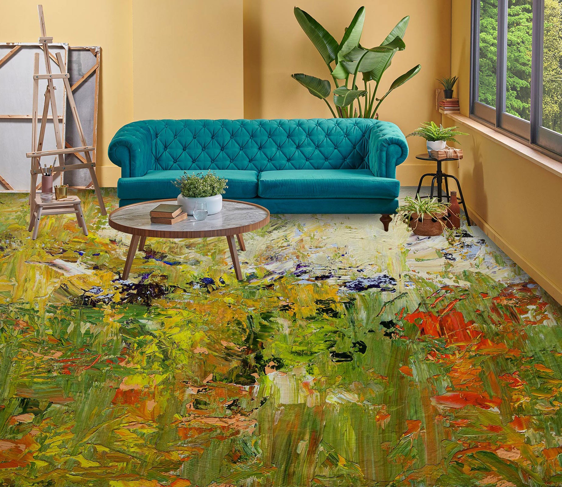 3D Grass Oil Painting 9652 Allan P. Friedlander Floor Mural  Wallpaper Murals Self-Adhesive Removable Print Epoxy