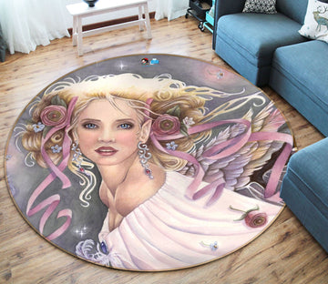 3D Angel Goddess 8872 Brigid Ashwood Rug Round Non Slip Rug Mat