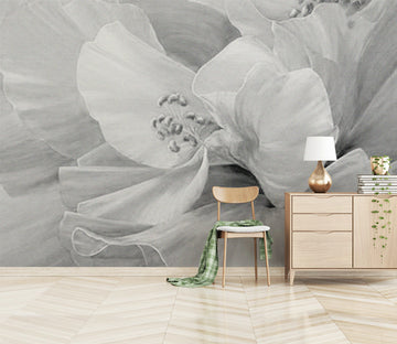 3D Grey Flowers WG081 Wall Murals