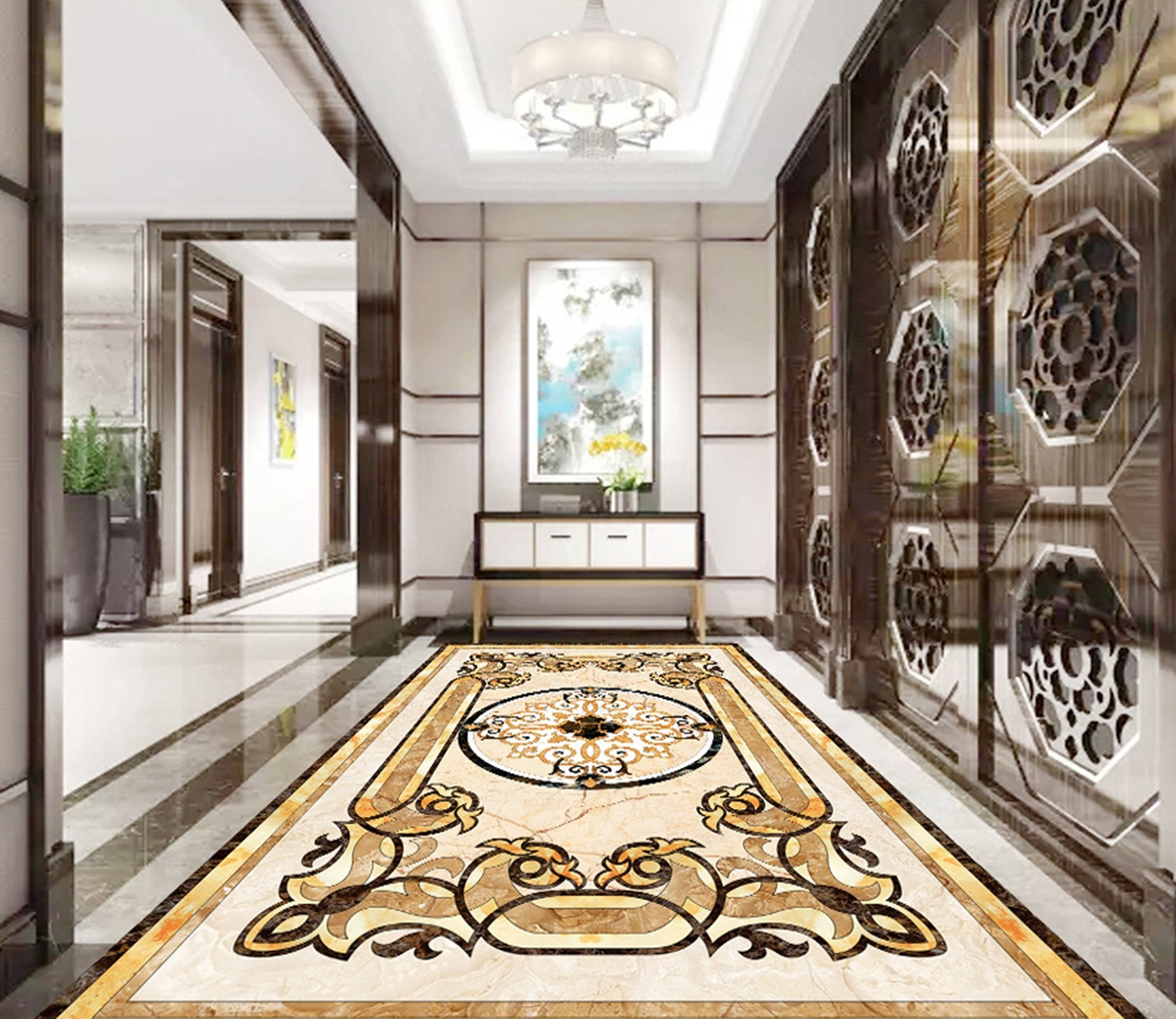 3D Black Marble Pattern WG700 Floor Mural Wallpaper AJ Wallpaper 2 