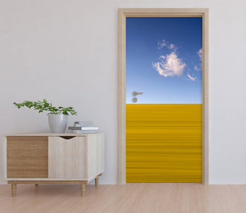 3D Yellow Grassland 11618 Marco Carmassi Door Mural