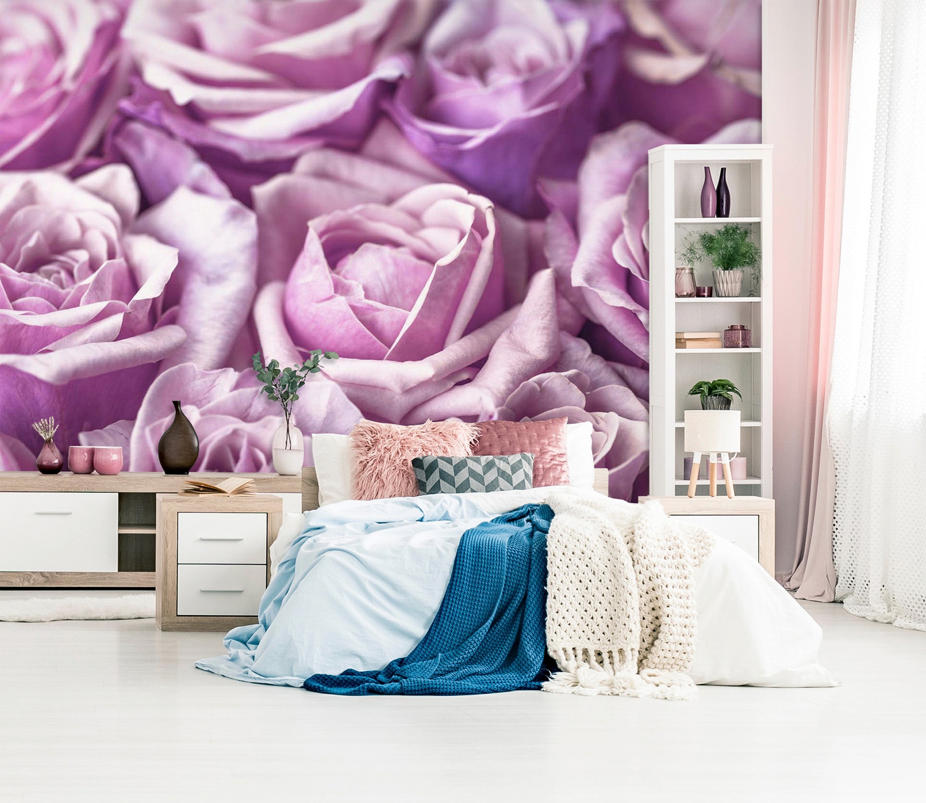 3D Purple Rose 004 Assaf Frank Wall Mural Wall Murals