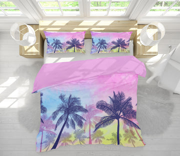 3D Coconut Tree 67169 Bed Pillowcases Quilt