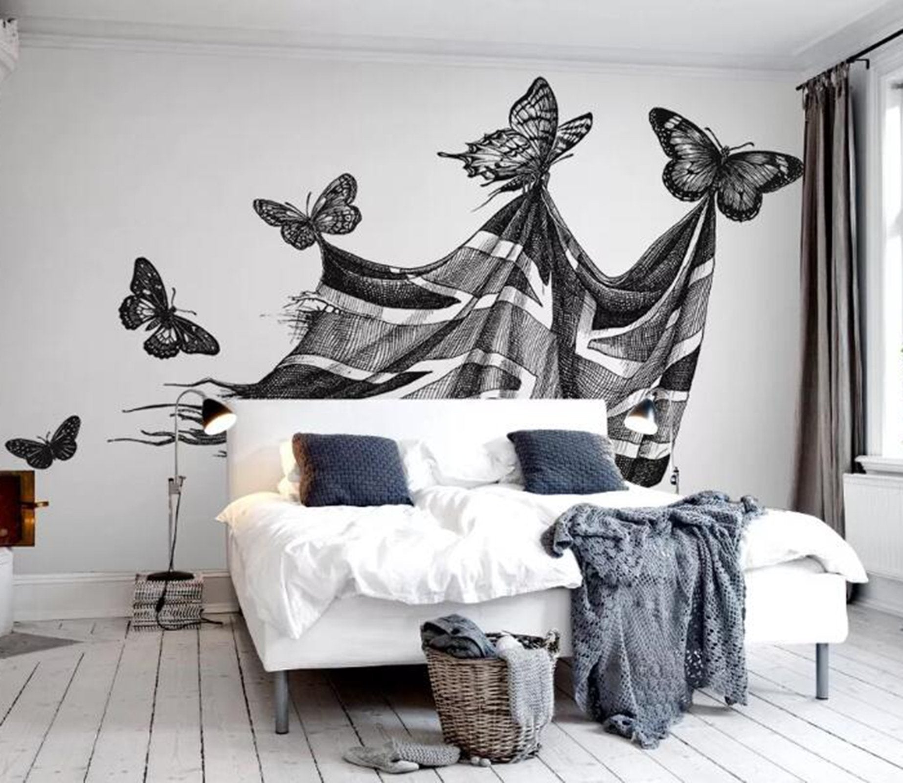 3D Black Butterfly WG40 Wall Murals Wallpaper AJ Wallpaper 2 