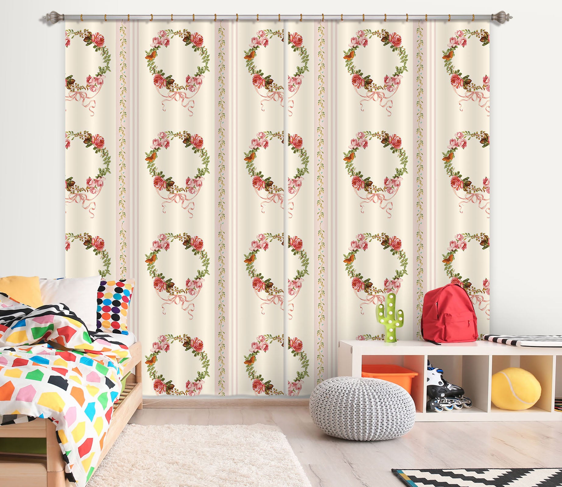 3D Flower Pattern 167 Uta Naumann Curtain Curtains Drapes