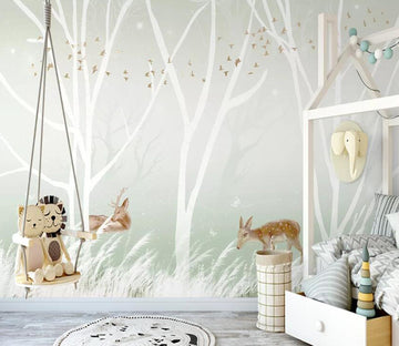 3D Deer Forest WC03 Wall Murals Wallpaper AJ Wallpaper 2 