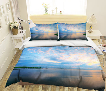 3D Blue Sky Lake 070 Bed Pillowcases Quilt