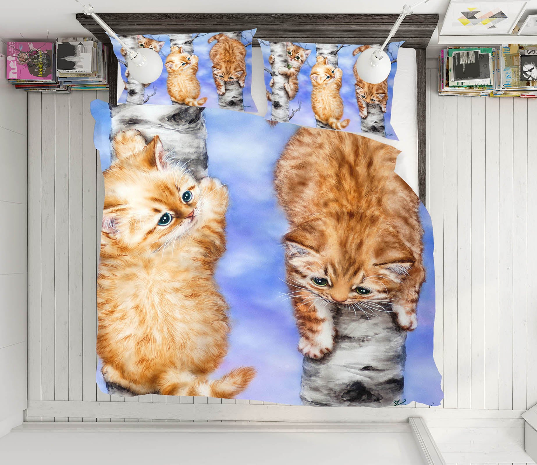 3D Cute Cat 5877 Kayomi Harai Bedding Bed Pillowcases Quilt Cover Duvet Cover