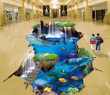 3D Sea And Sky 131 Floor Mural  Self-Adhesive Sticker Bathroom Non-slip Waterproof Flooring Murals