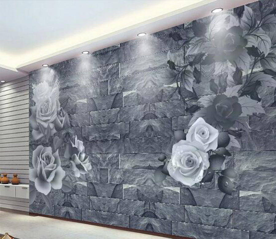 3D Black Rose WC226 Wall Murals