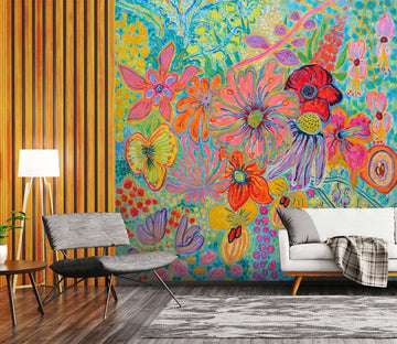 3D Color Flowers Painting 12160 Misako Chida Wall Mural Wall Murals