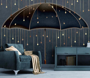 3D Golden Umbrella WC32 Wall Murals Wallpaper AJ Wallpaper 2 