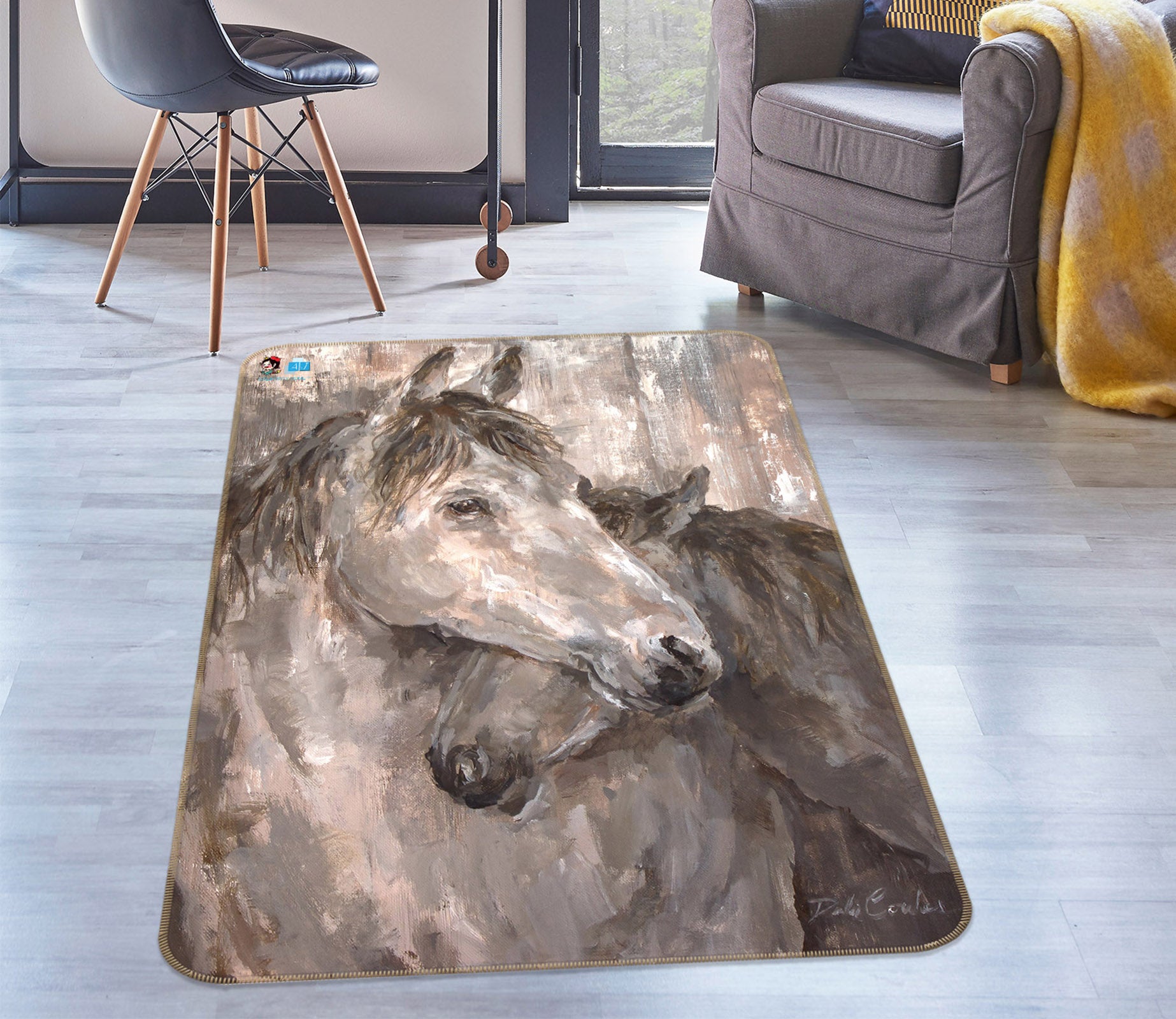 3D Horse 0192 Debi Coules Rug Non Slip Rug Mat