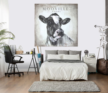 3D Sketch Cow 009 Debi Coules Wall Sticker