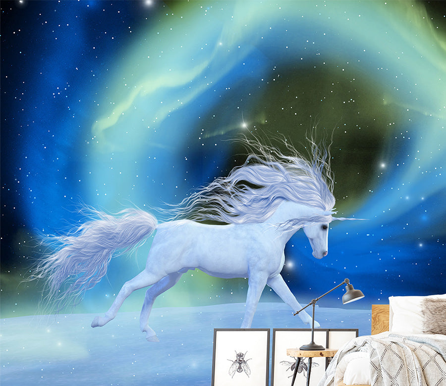 3D Green Light Unicorn 1609 Wall Murals