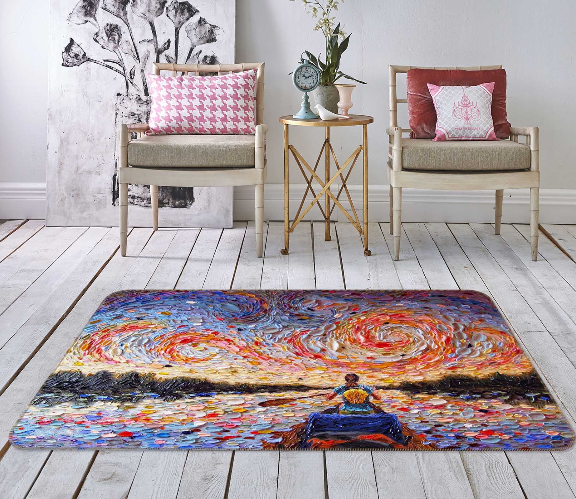 3D Shell Sunset 1001 Dena Tollefson Rug Non Slip Rug Mat