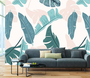 3D Big Leaf Pattern WG250 Wall Murals