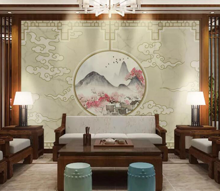 3D House Flower WC2670 Wall Murals