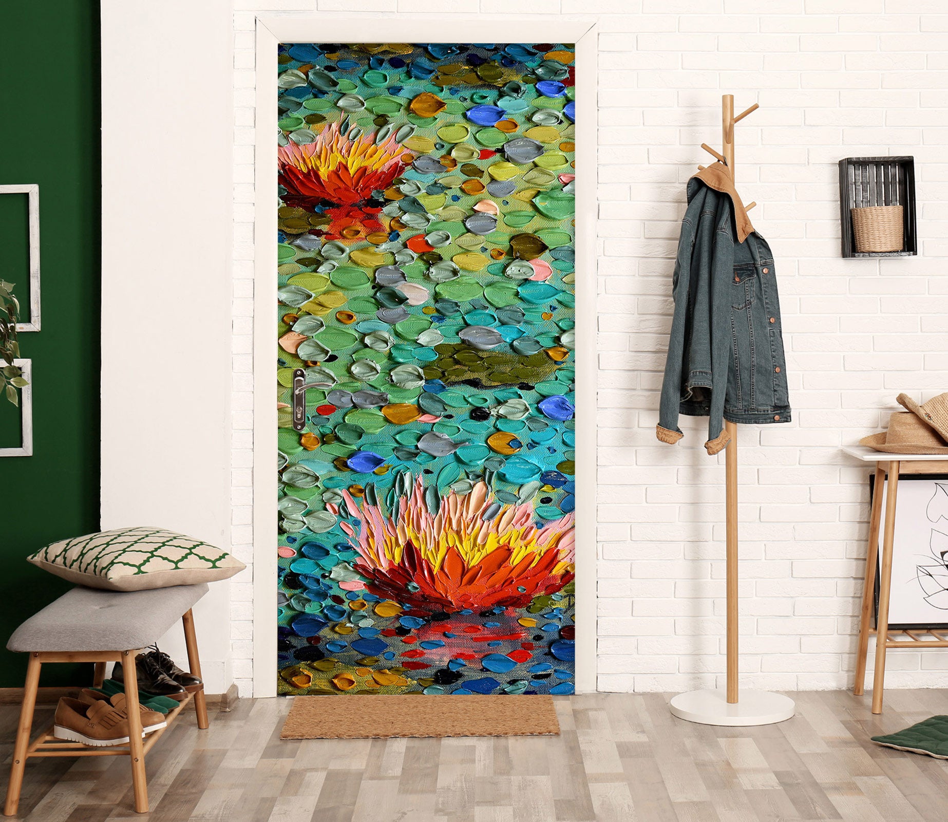 3D Lotus 11301 Dena Tollefson Door Mural